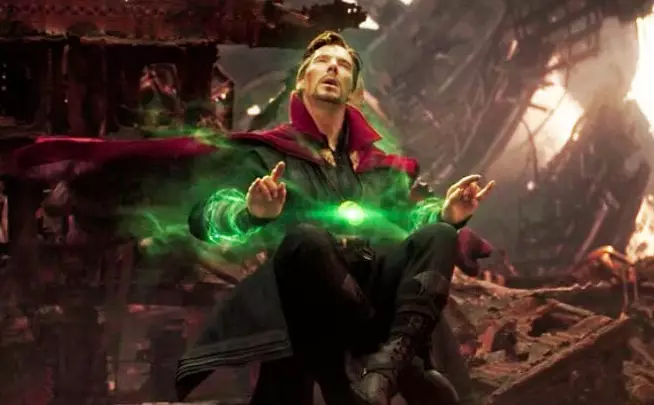 Dr Strange ponders the fate of the universe in Avengers: Infinity War.