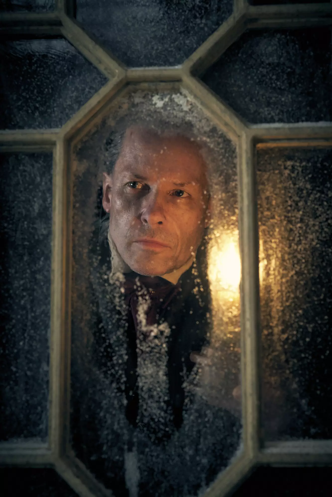 Guy Pearce is transformed for the role of miserly Scrooge (