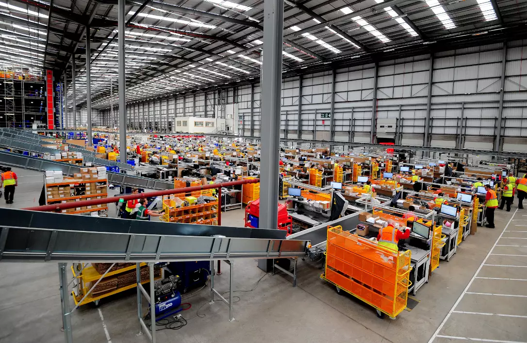 Workers in the Asos distribution centre near Barnsley, South Yorkshire.