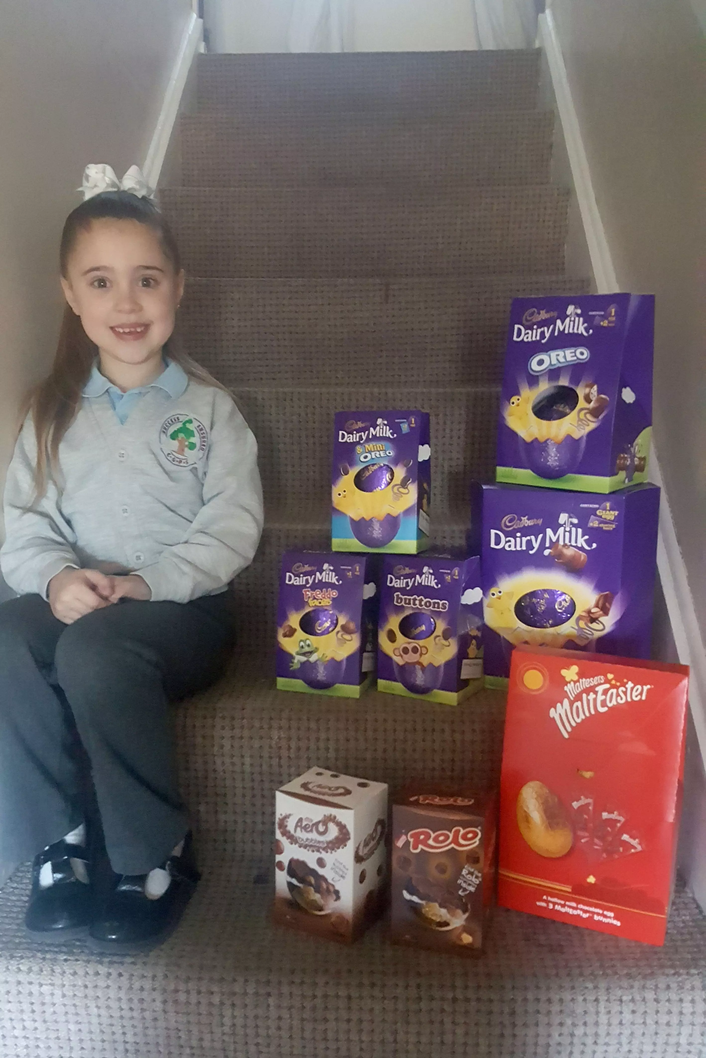 The schoolgirl has collected more than 1000 Easter eggs in three years.