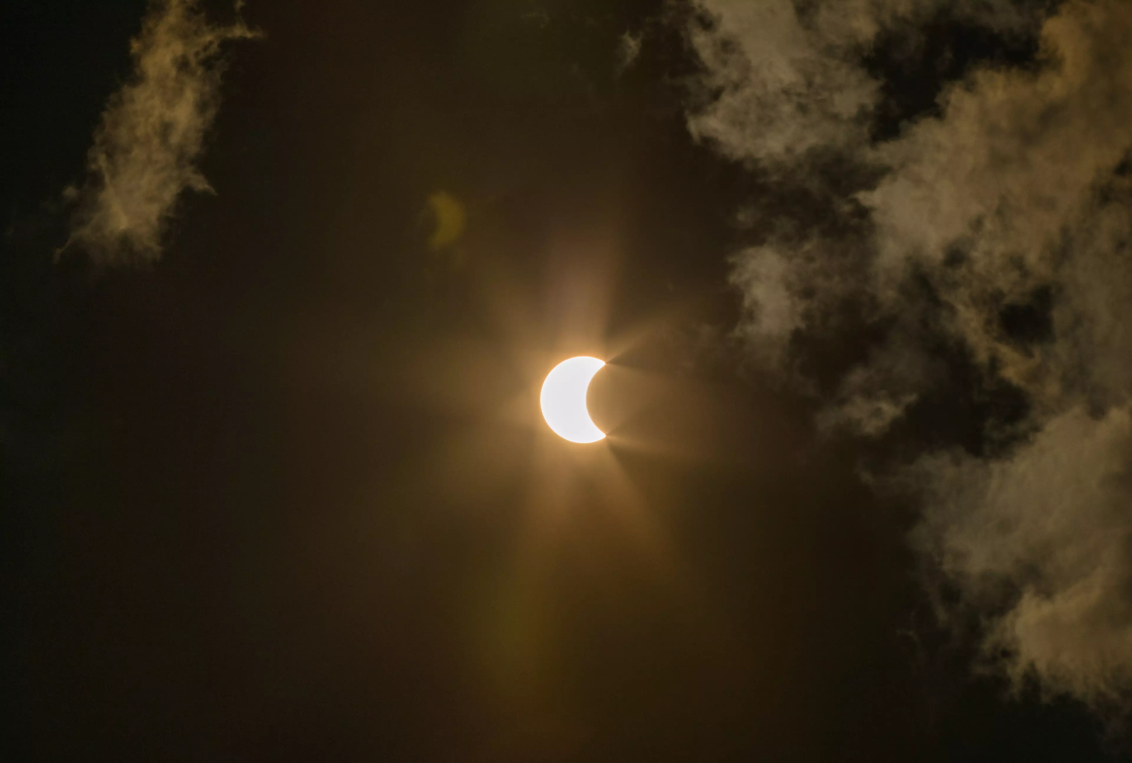 A partial solar eclipse (