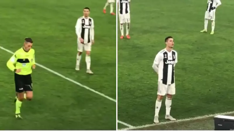 What Cristiano Ronaldo Did When The Referee Went To VAR In Juventus-Roma