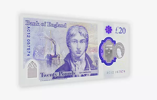 The new polymer £20 note features artist J.M.W. Turner on the back. (