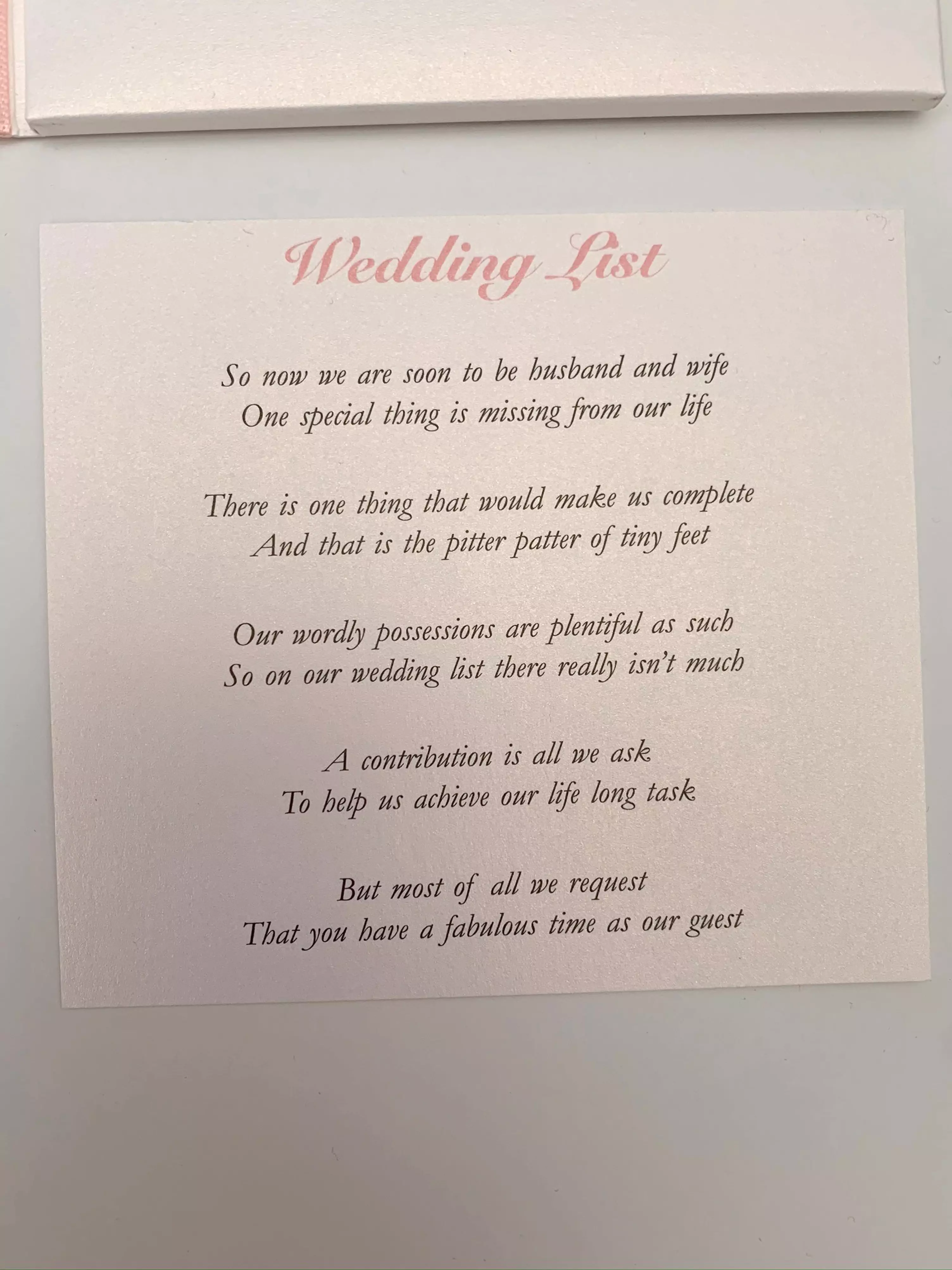 The couple asked for help using their wedding invitations (