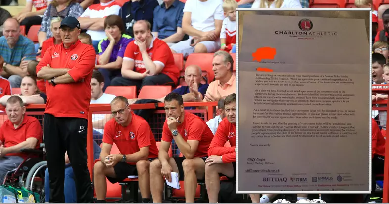 Charlton Athletic Have Responded To Controversial Letter Sent To Supporter 
