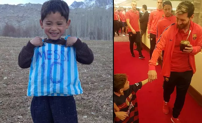 Kid Who Made Messi Shirt Out Of Plastic Bag Finally Meets His Idol