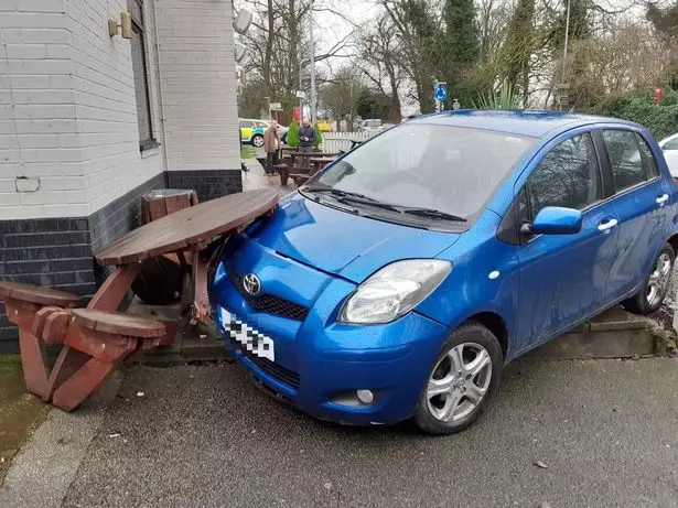 The driver received treatment inside the pub.