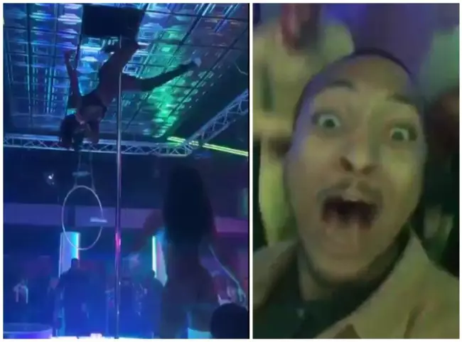 This Man's Reaction To A Stripper Sliding Down A Pole Is Hilarious