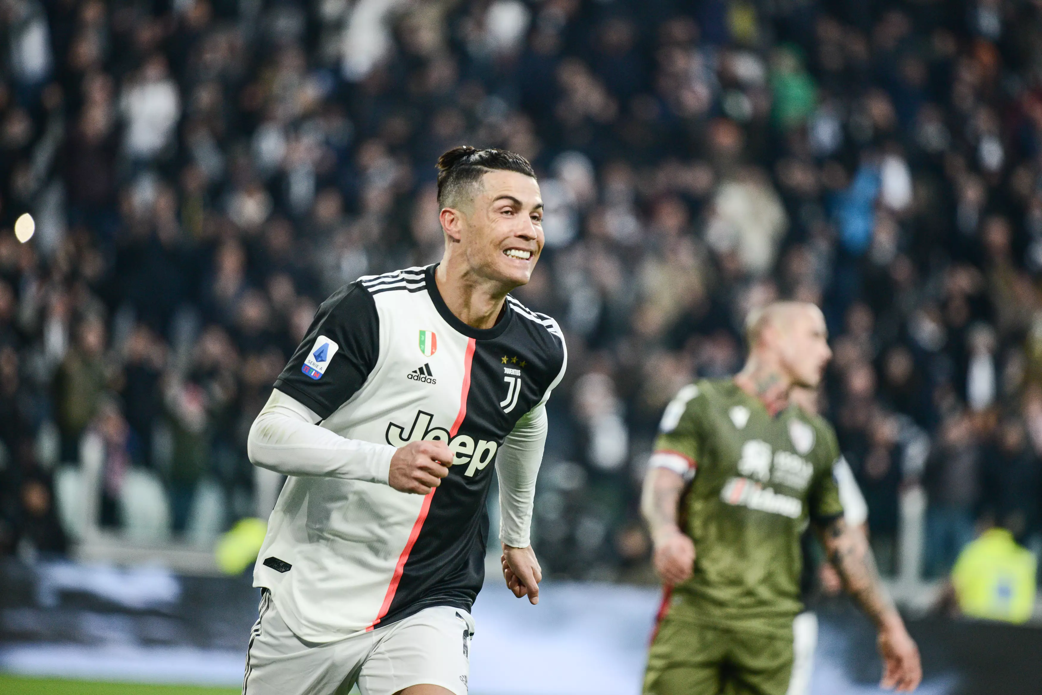 Ronaldo celebrates for Juventus. Image: PA Images