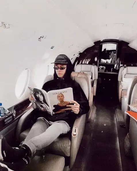 Byron photoshopped a picture so it appeared as though he was on a private jet.