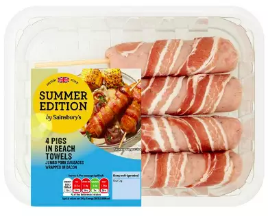 The jumbo sausages wrapped in bacon are available as part of the Summer Edition (