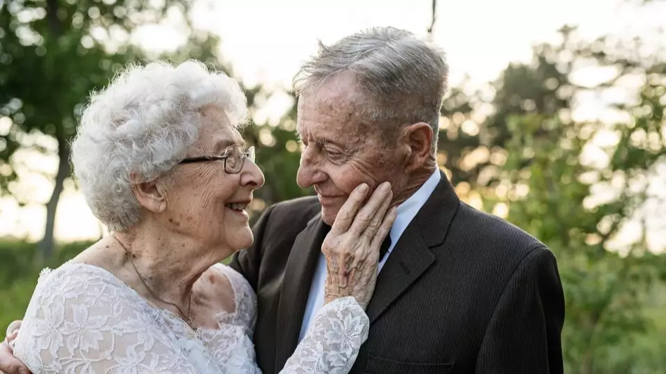 Couple In Their Eighties Celebrate 60th Anniversary In Original Wedding Attire