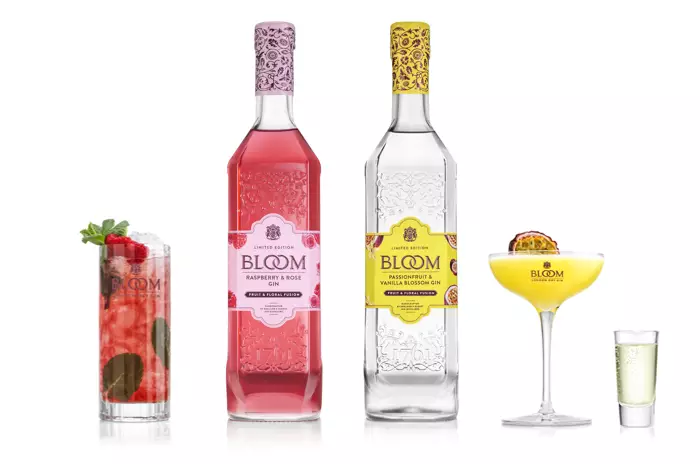 Packaged in a textured bottle, BLOOM Gin comes in two new fruity and floral flavours (