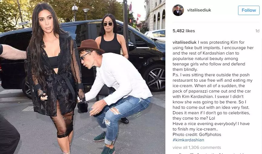The Guy Who Attacked Kim Kardashian Has Tried To Justify It On Instagram
