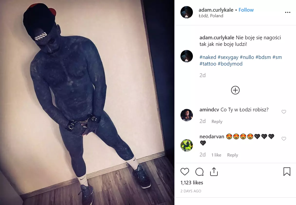 Adam Curlykale has shared a nude pic on his Instagram.