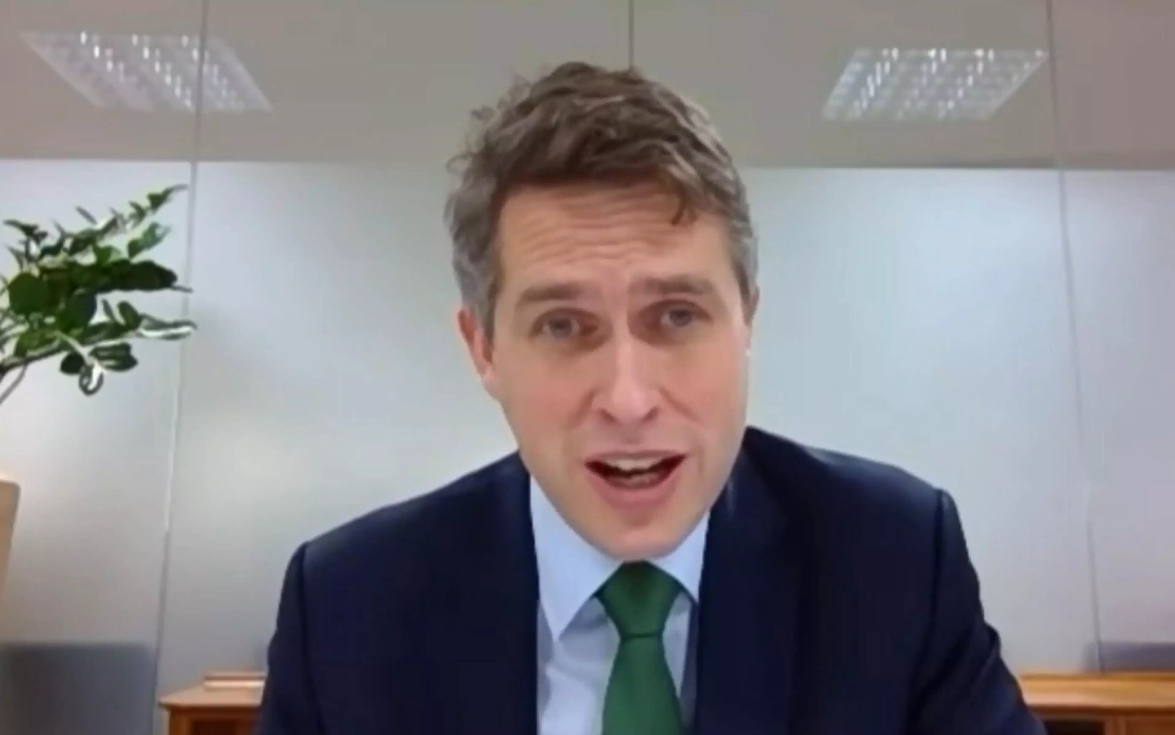 Gavin Williamson addressing the Education Committee (