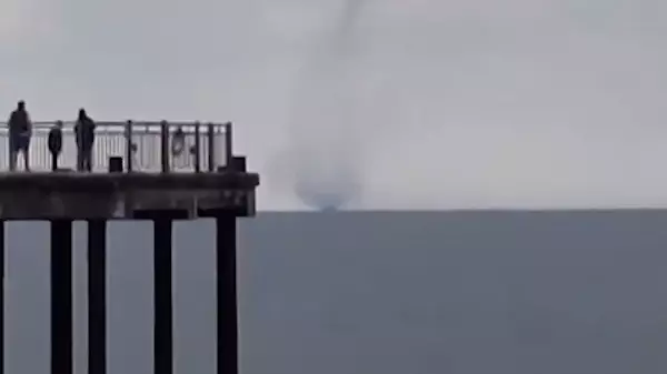 Tornado-Like Water Spout Spotted Off The Coast Of Suffolk