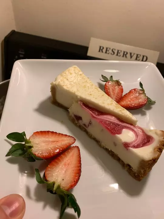It was strawberry cheesecake for dessert (