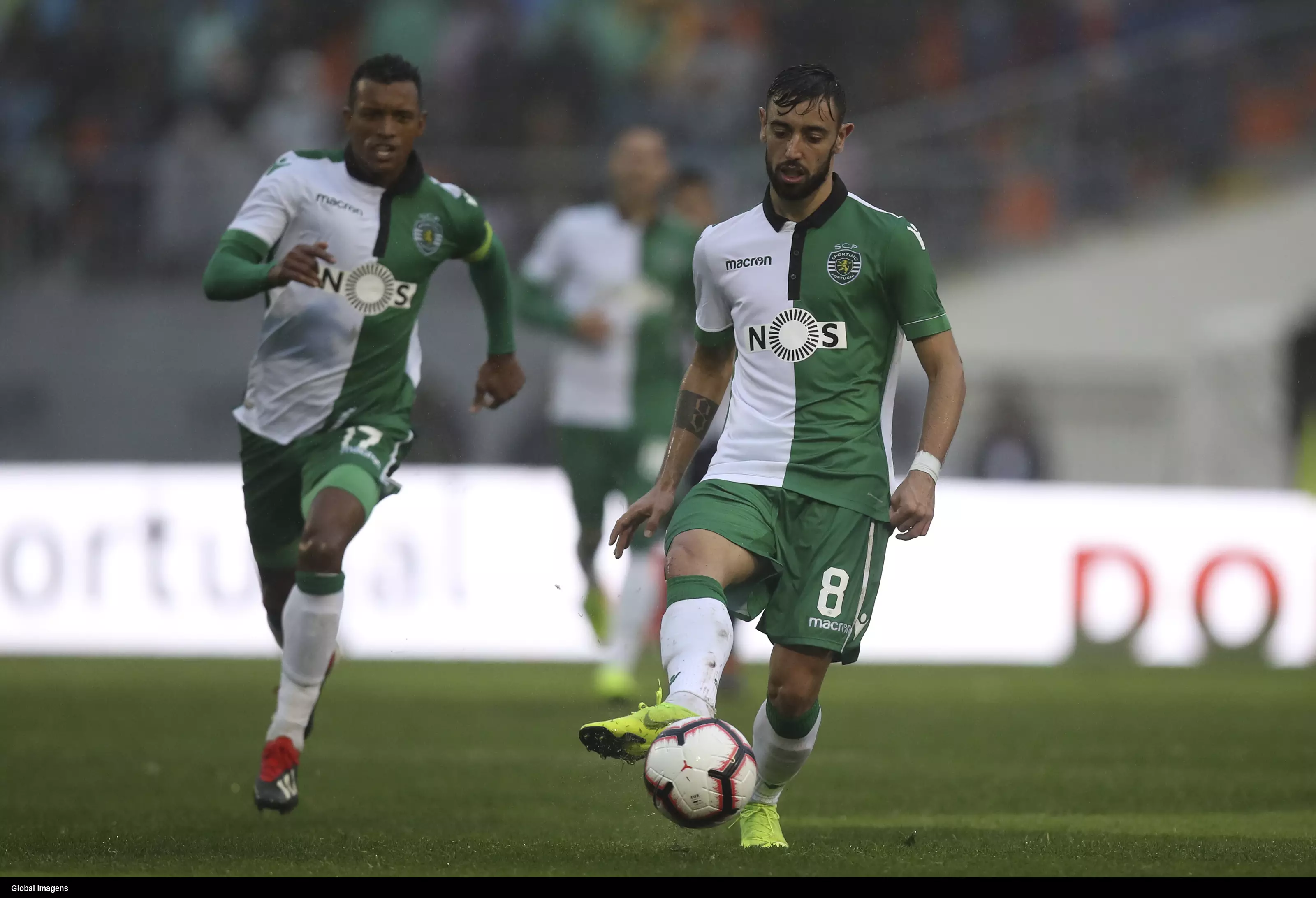 Nani and Fernandes played together at Sporting. Image: PA Images
