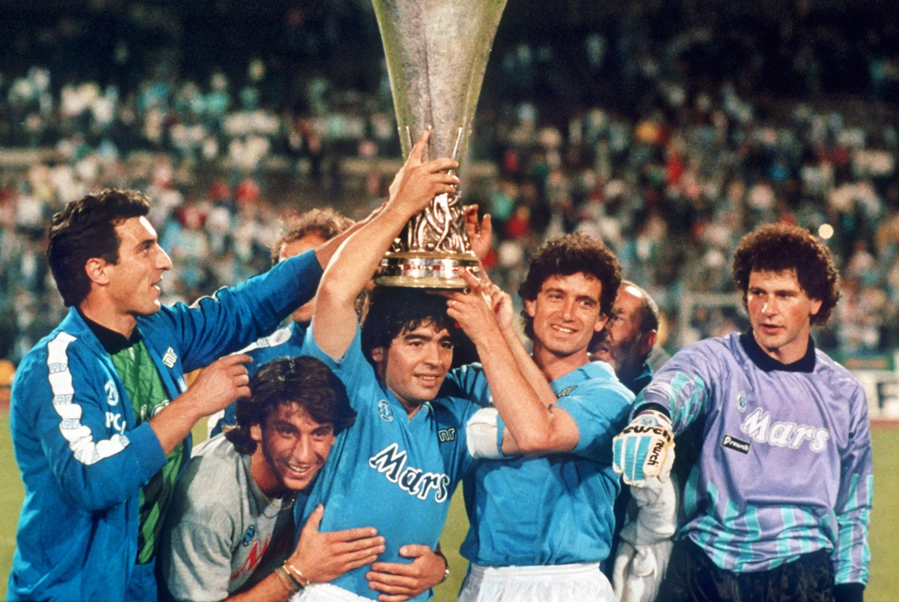 Maradona won the UEFA Cup, two Serie A titles and the Coppa Italia in Naples. Image: PA Images