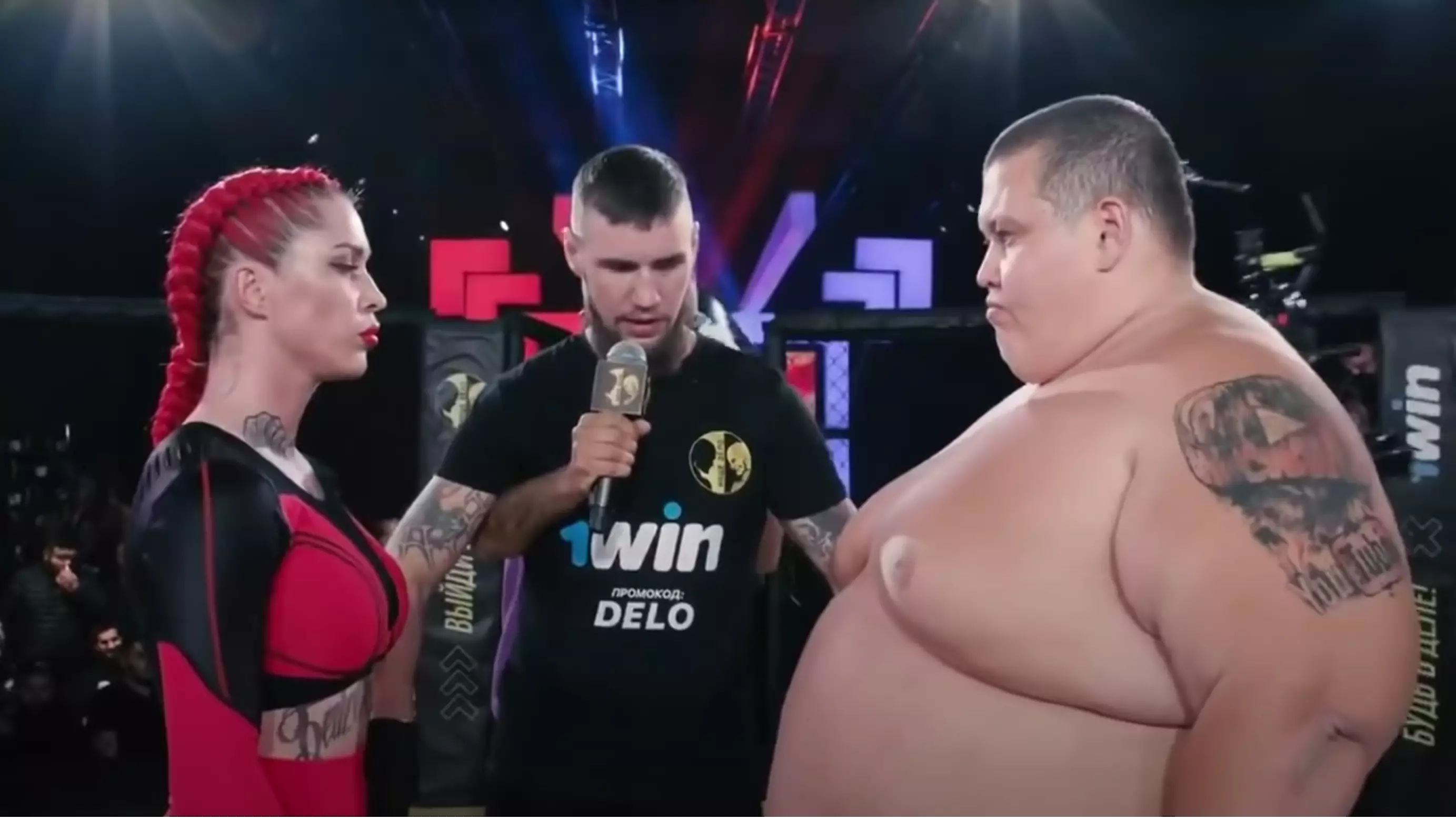 Most Bizarre MMA Bout Ever Sees 139-Pound Female Fighter Knock Out 529-Pound Bloke