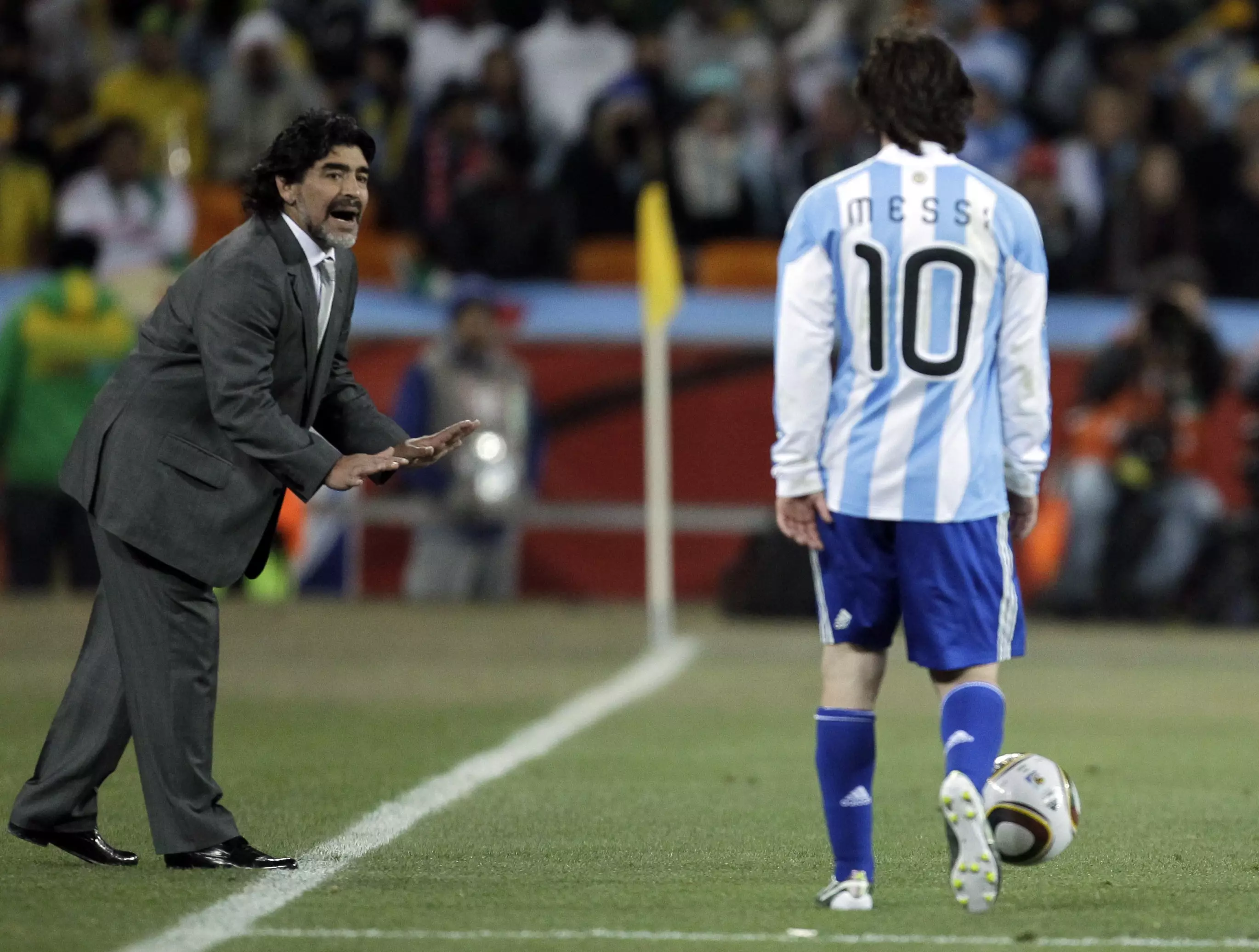 Maradona managed Messi for Argentina. Image: PA Images