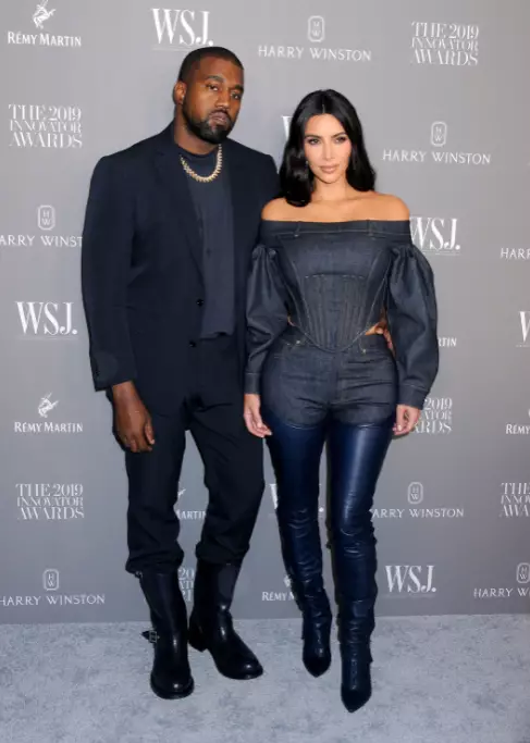 Kanye with Kim Kardashian.