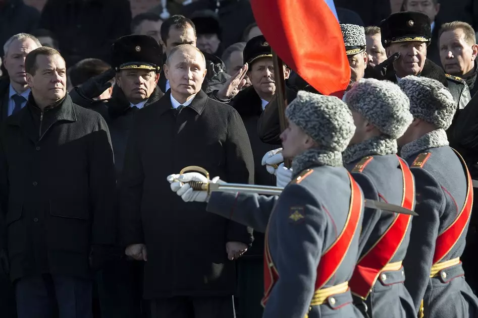 President Putin attends a Defenders of the Fatherland Day ceremony (