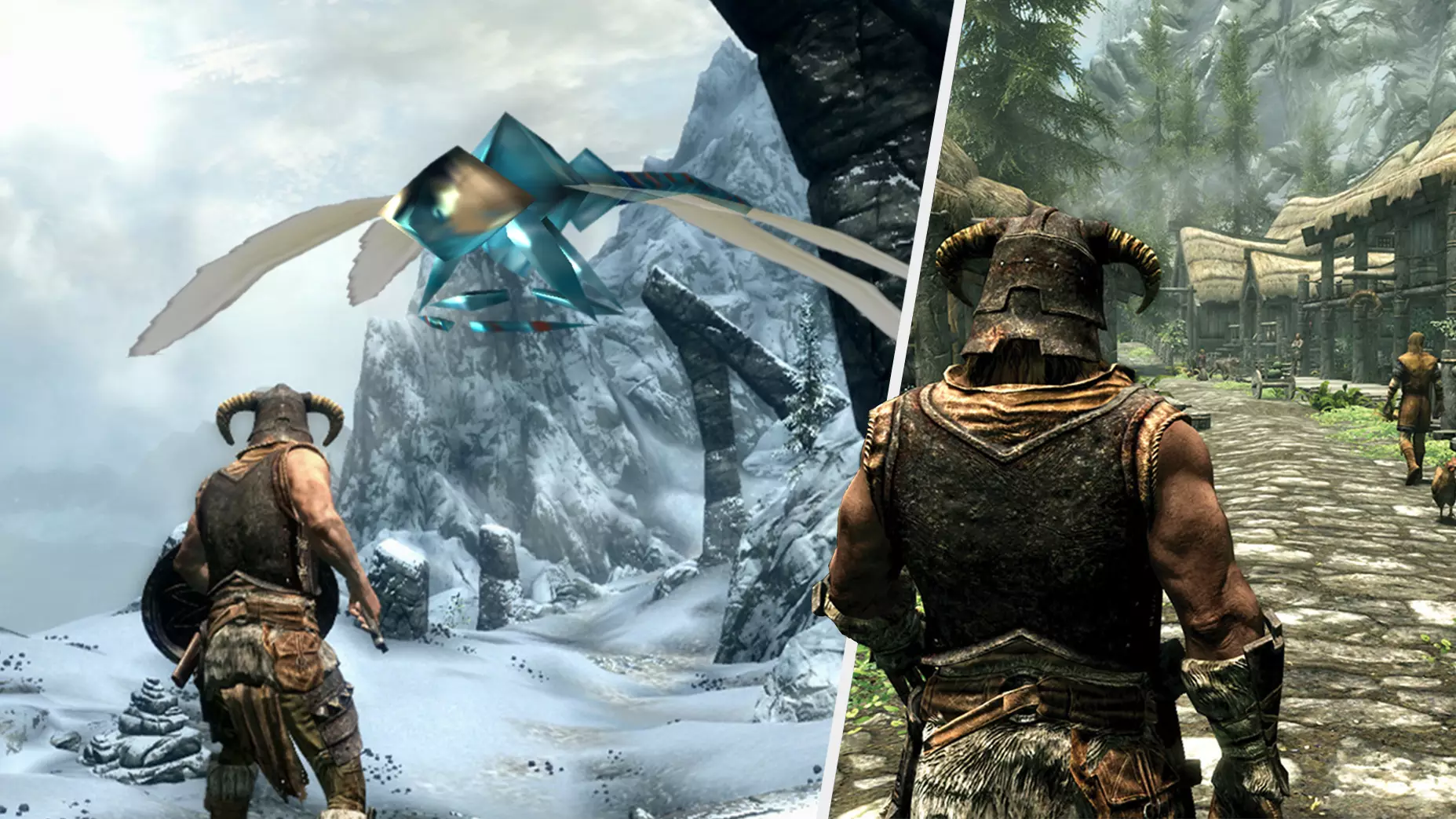 'Skyrim' NPC Gets Kidnapped By Dragonfly In One Of The Greatest Glitches We've Seen