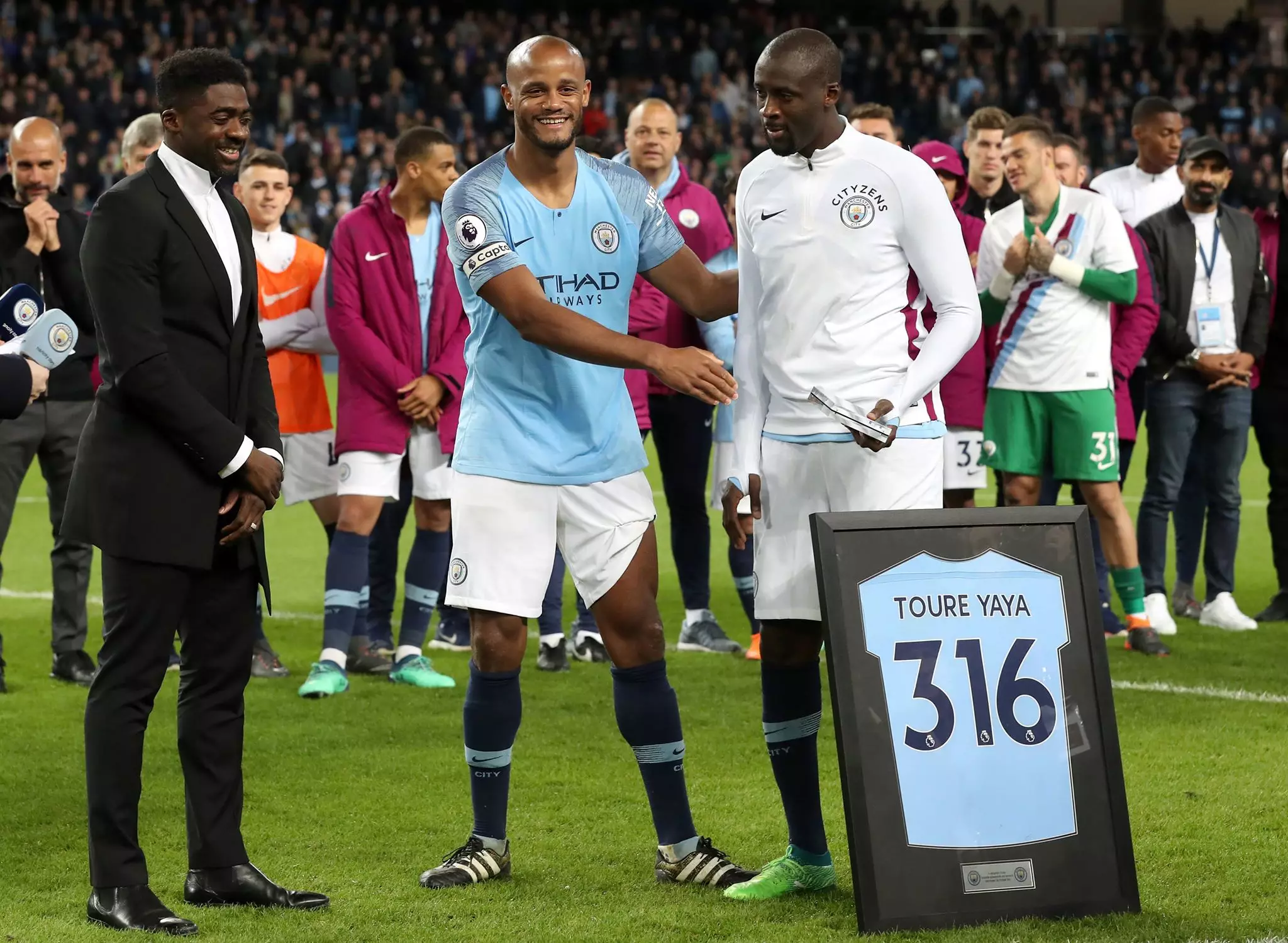 Toure was given a good send off by City. Image: PA Images