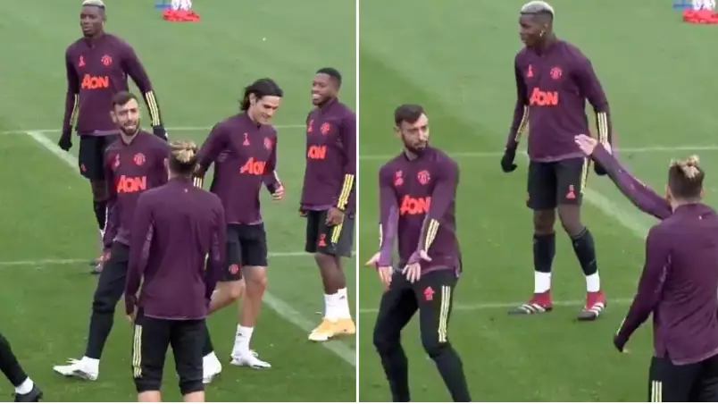 Manchester United Fans Love Bruno Fernandes Losing His Cool With Alex Telles In Training