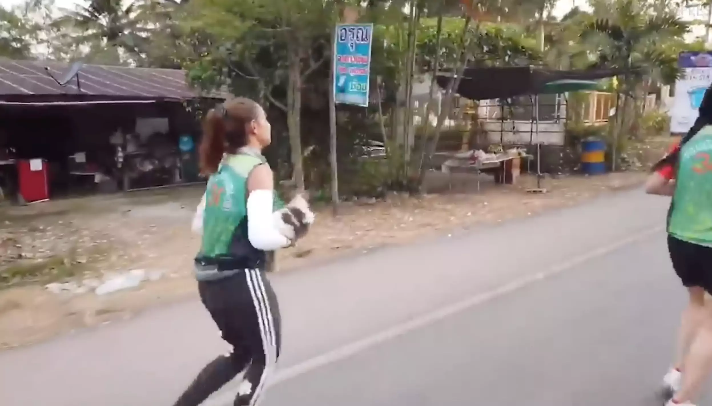 Klongsanun was early into a marathon in Ratchaburi, western Thailand.