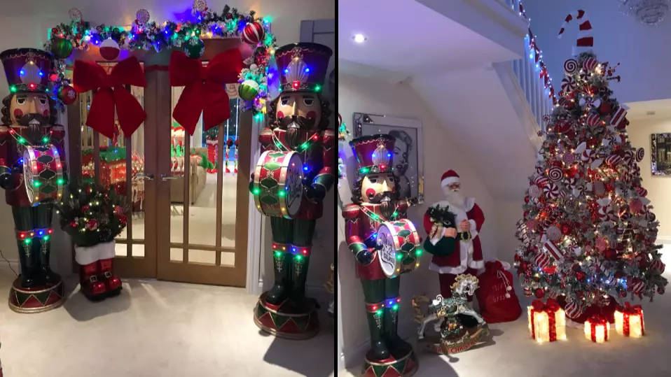 Mum Spends £3,000 On Christmas Decorations, Turning Home Into Winter Wonderland 