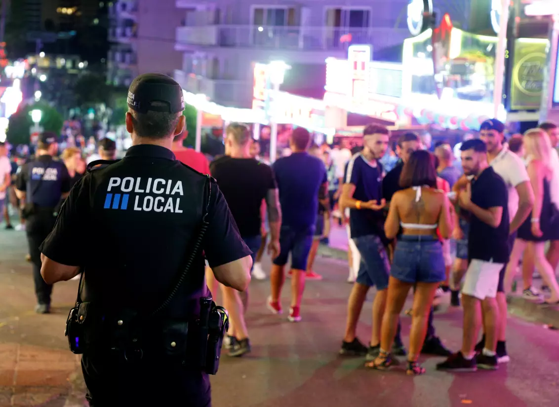 Police in Magaluf.