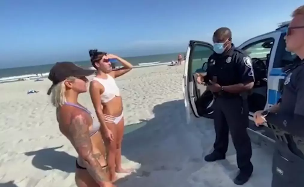 Police handcuffed her on a beach in South Carolina.