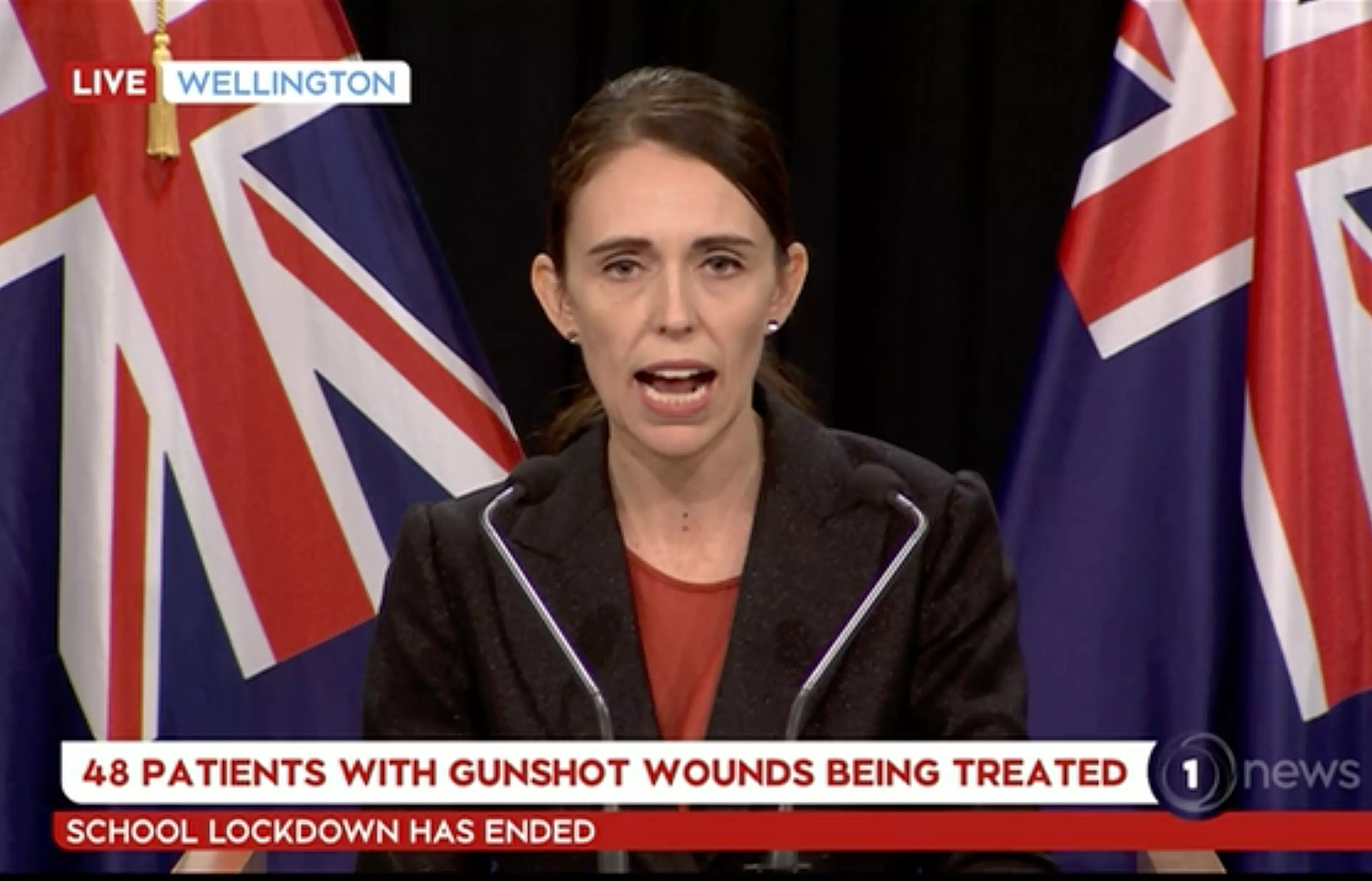 Prime Minister Jacinda Ardern gives a press conference from Wellington.