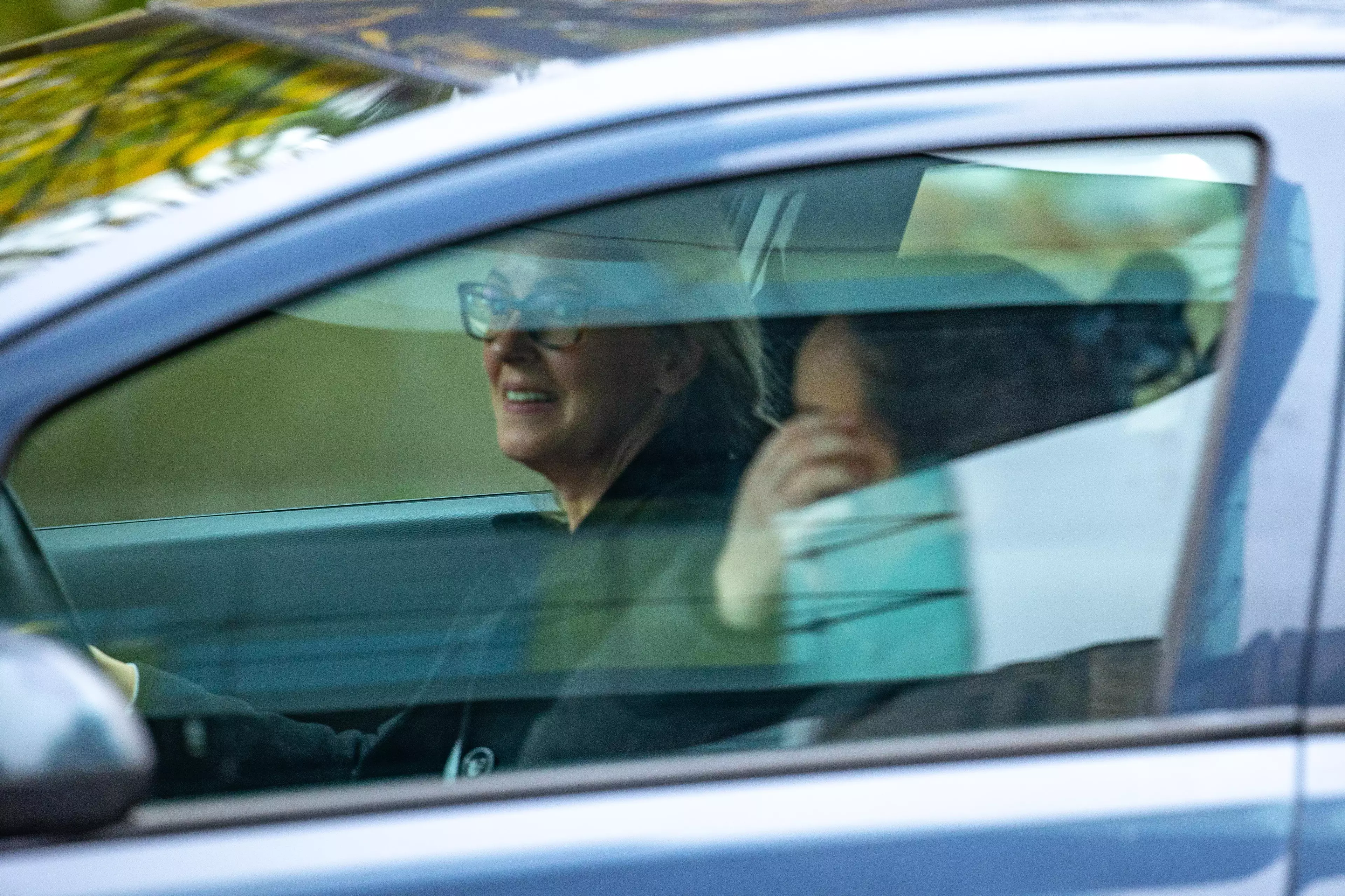 Knopka was pictured driving away from court after she received the driving ban.