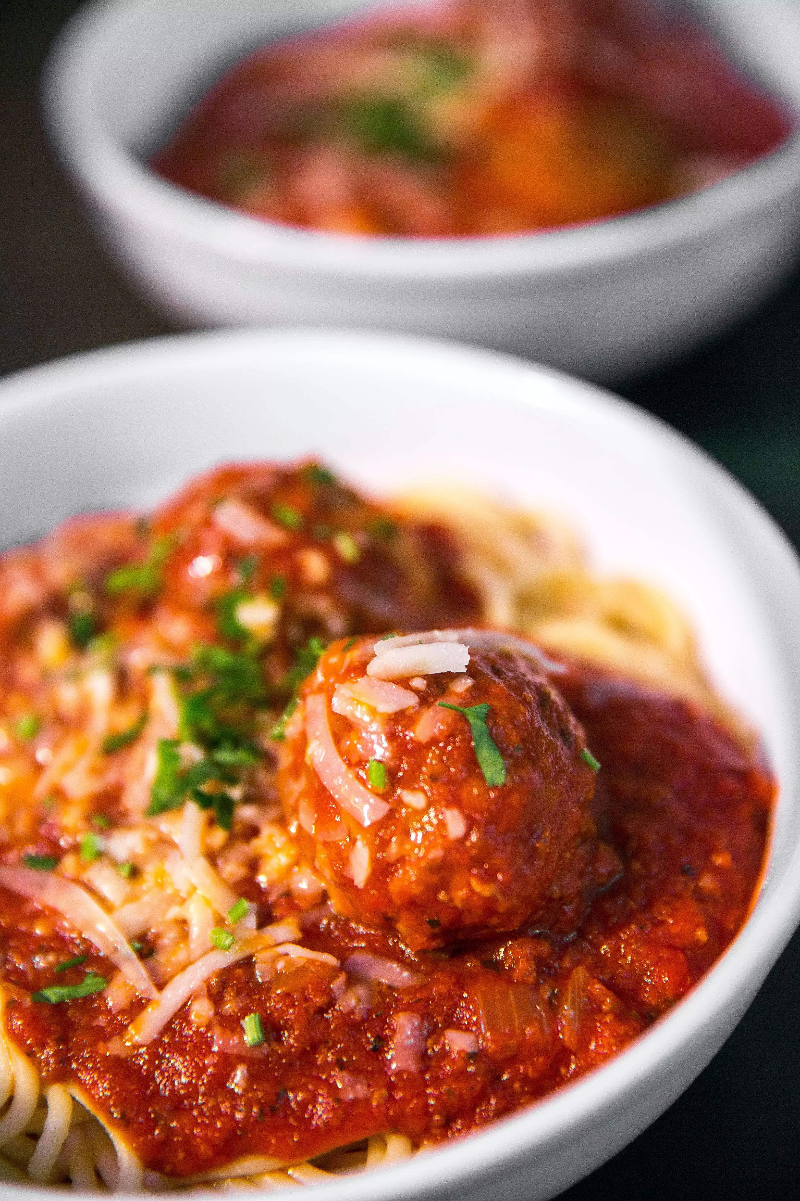 The recipe and ingredients for spaghetti and meatballs is included in the box (