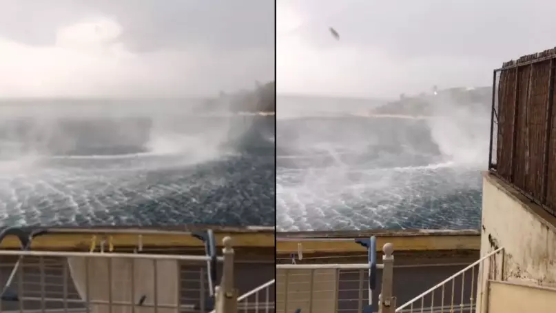 British Tourist Captures Huge Whirlpool Outside His Hotel In Corfu