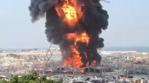 Huge Fire Breaks Out At Beirut Port 37 Days After Devastating Explosion