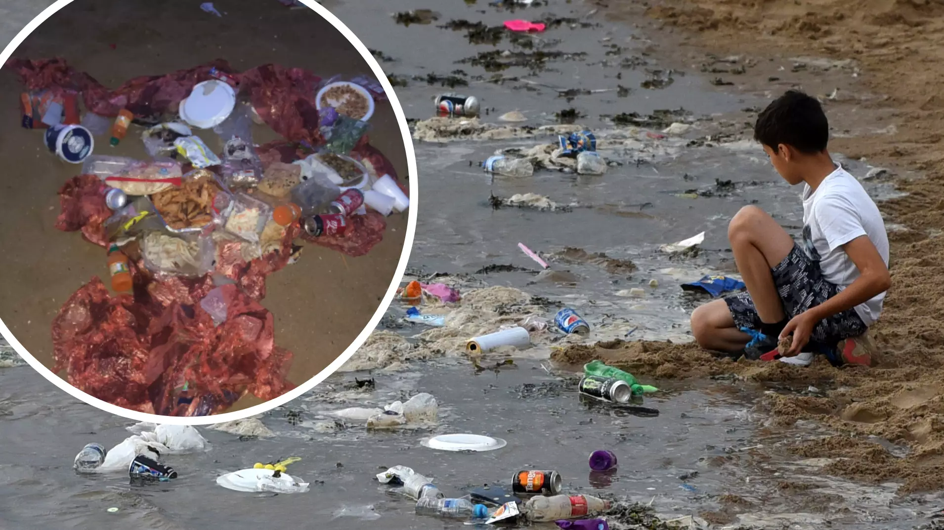 UK Beaches Filled With Rubbish And Plastic After July Heatwave