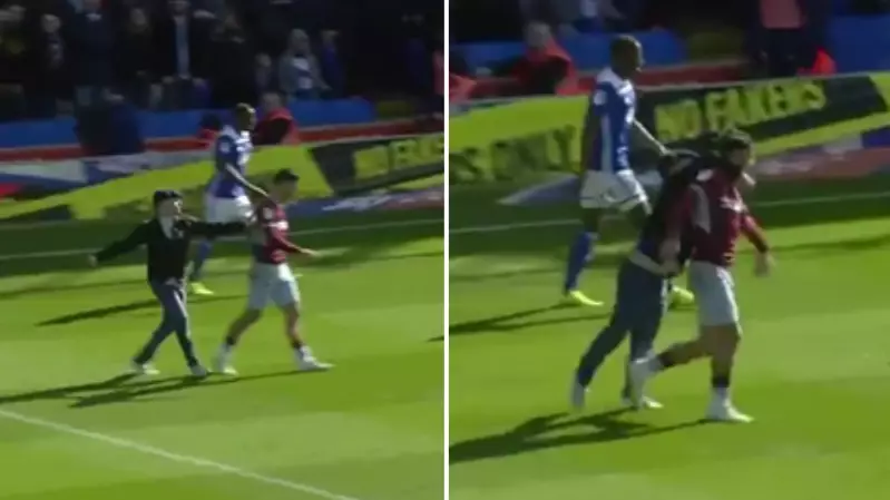 Fan Runs Onto The Pitch And Attacks Jack Grealish In Birmingham Derby