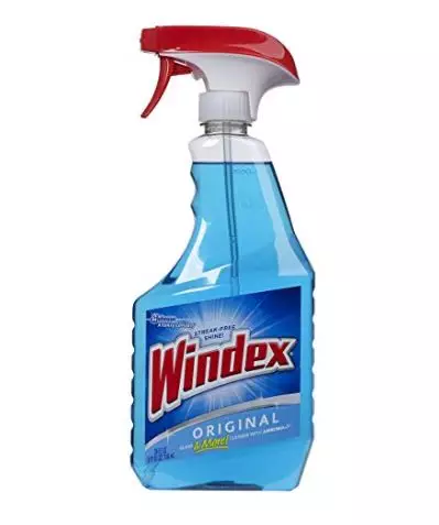 Windex is the secret to her cleaning success.