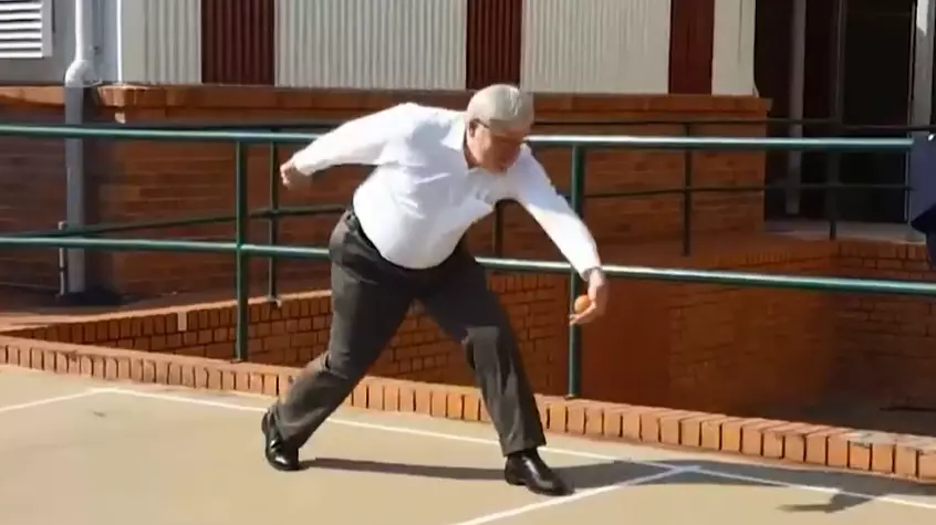 Former PM Kevin07 Tackles The Handball Court To Show Kids Who’s Boss