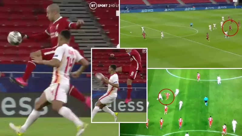 Thiago Produced A Gorgeous Karate Kick Pass To Mohamed Salah During Liverpool's Champions League Win