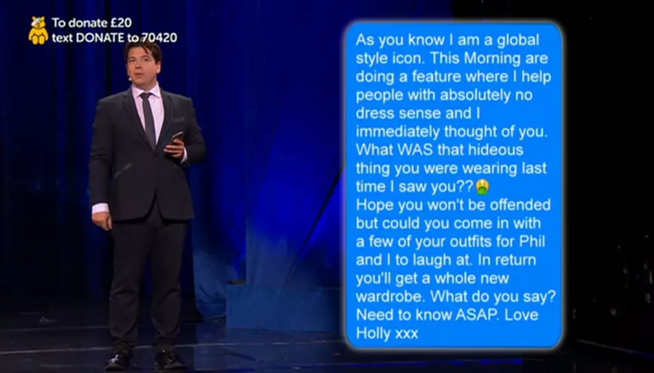 Michael McIntyre texted Holly Willoughby's children's headmaster.