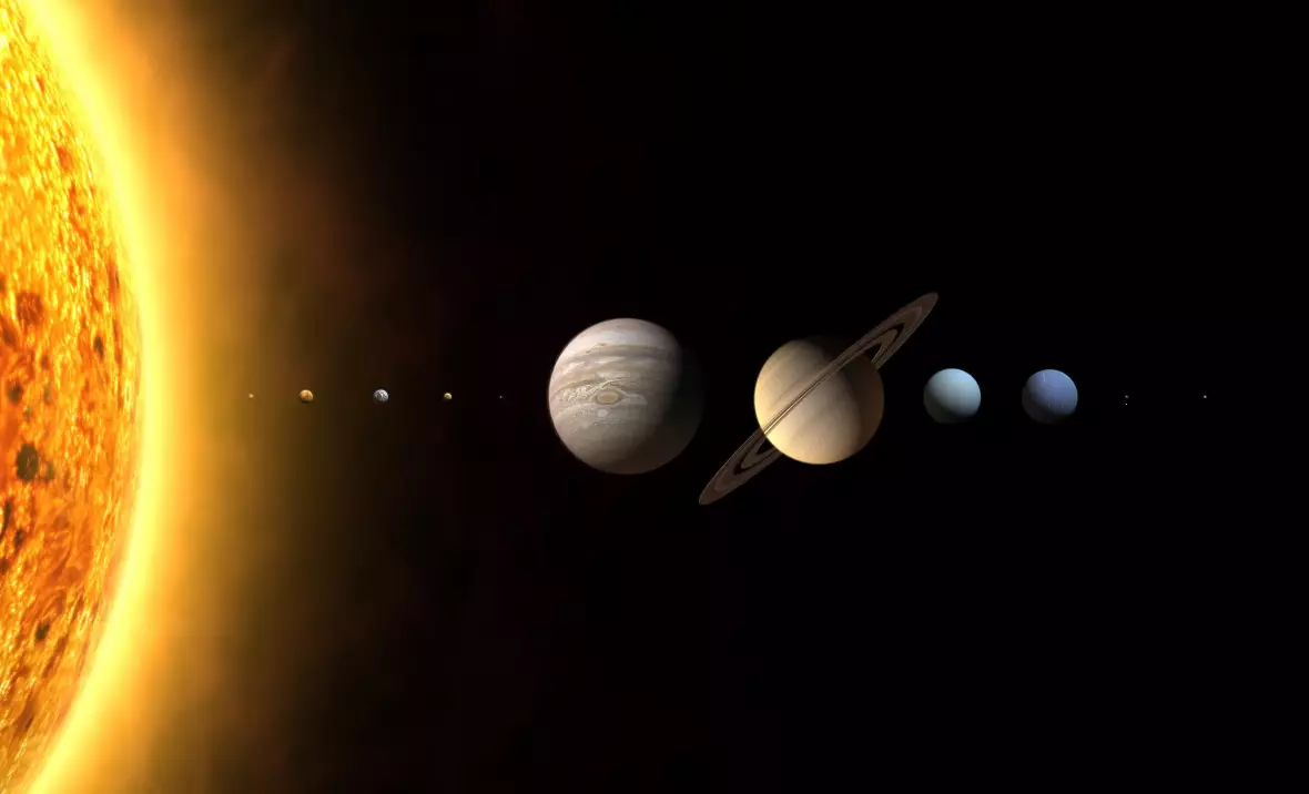 The planets of the Solar System.