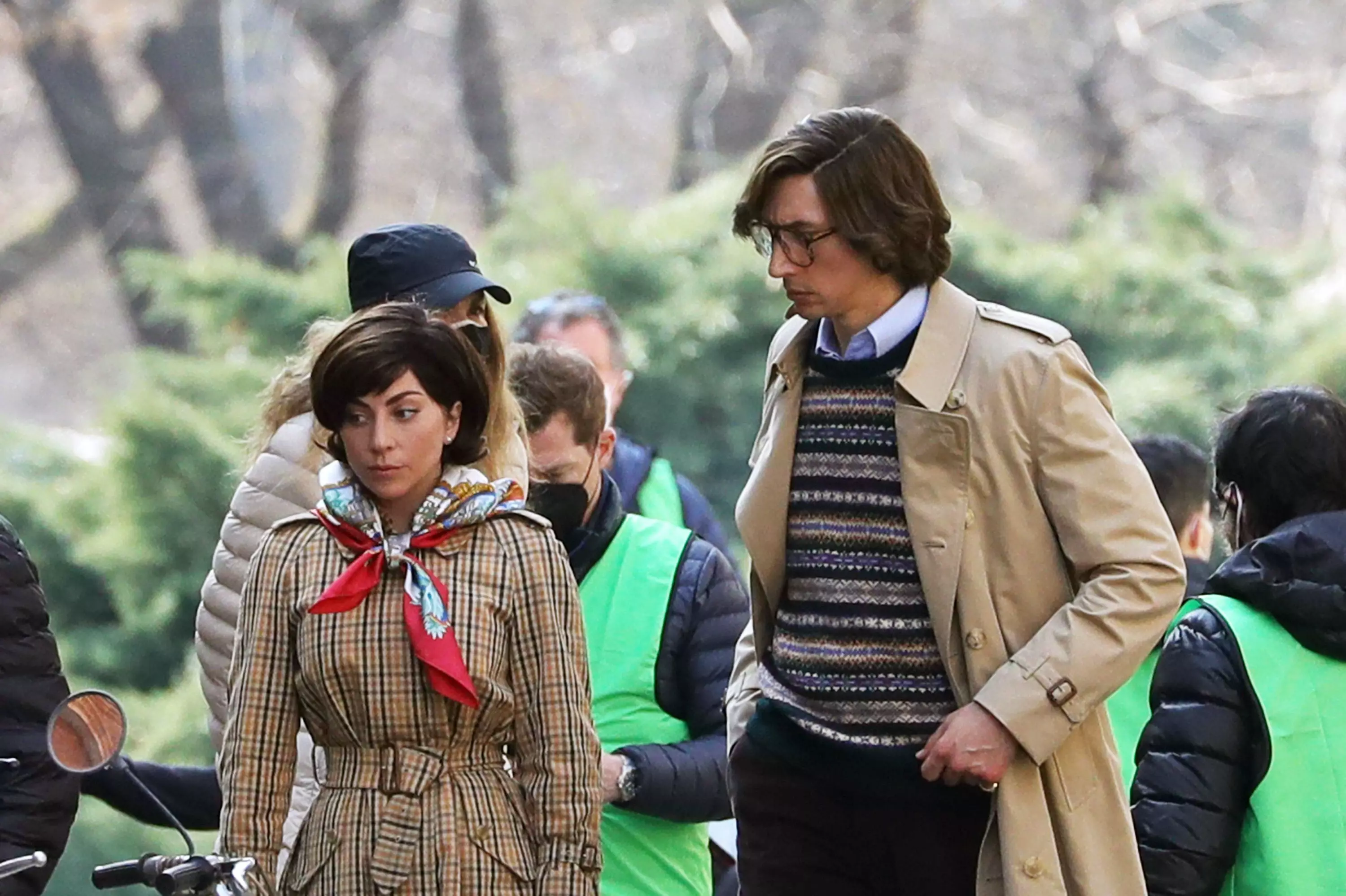 Lady Gaga and Adam Driver were spotted on set of House of Gucci in Italy (