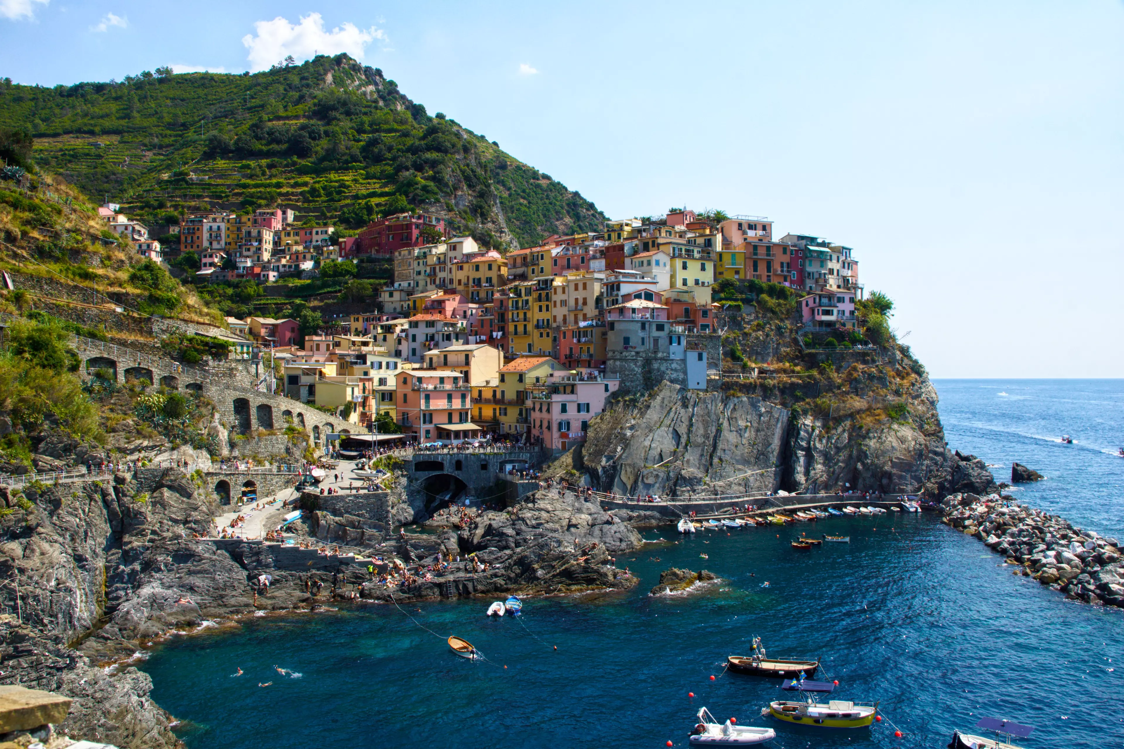 Many homes that overlook the town centre are in need of major works. Pictured Manarola (