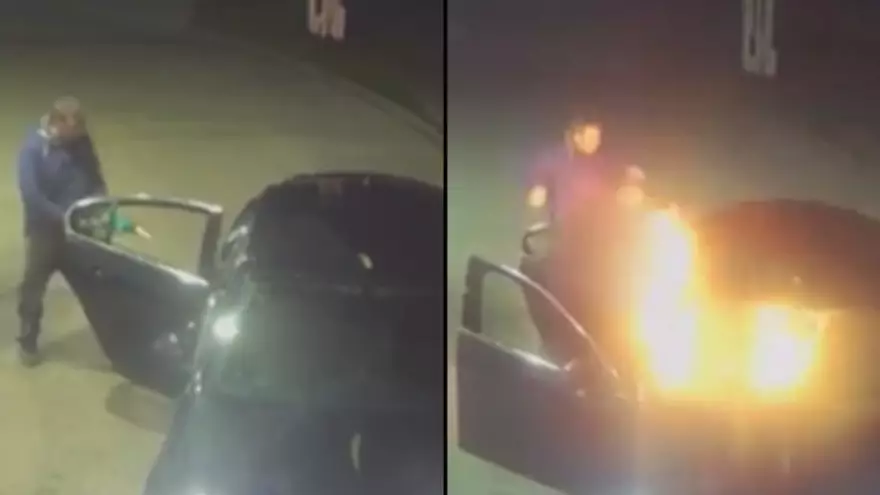 Arsonists Ask Taxi Driver To Stop For Beer Then Set Fire To His Car